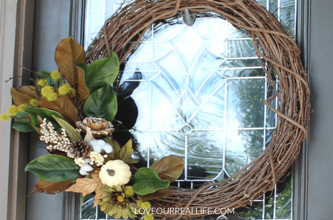 DIY Fall Wreath for front door, fall wreath, DIY wreath, grape vine wreath, neutral fall wreath