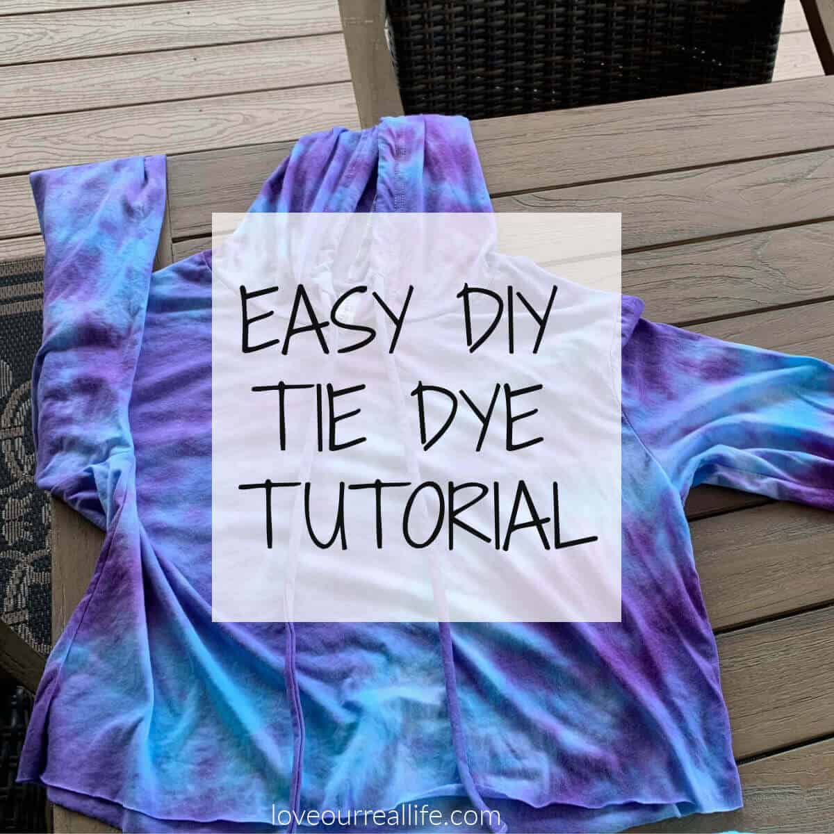 tie dye tutorial image with text overlay