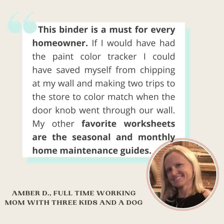 Amber D describing why she loves the Custom Home Project Planning Binder.