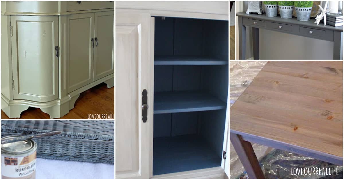 Collage of various painted furniture.