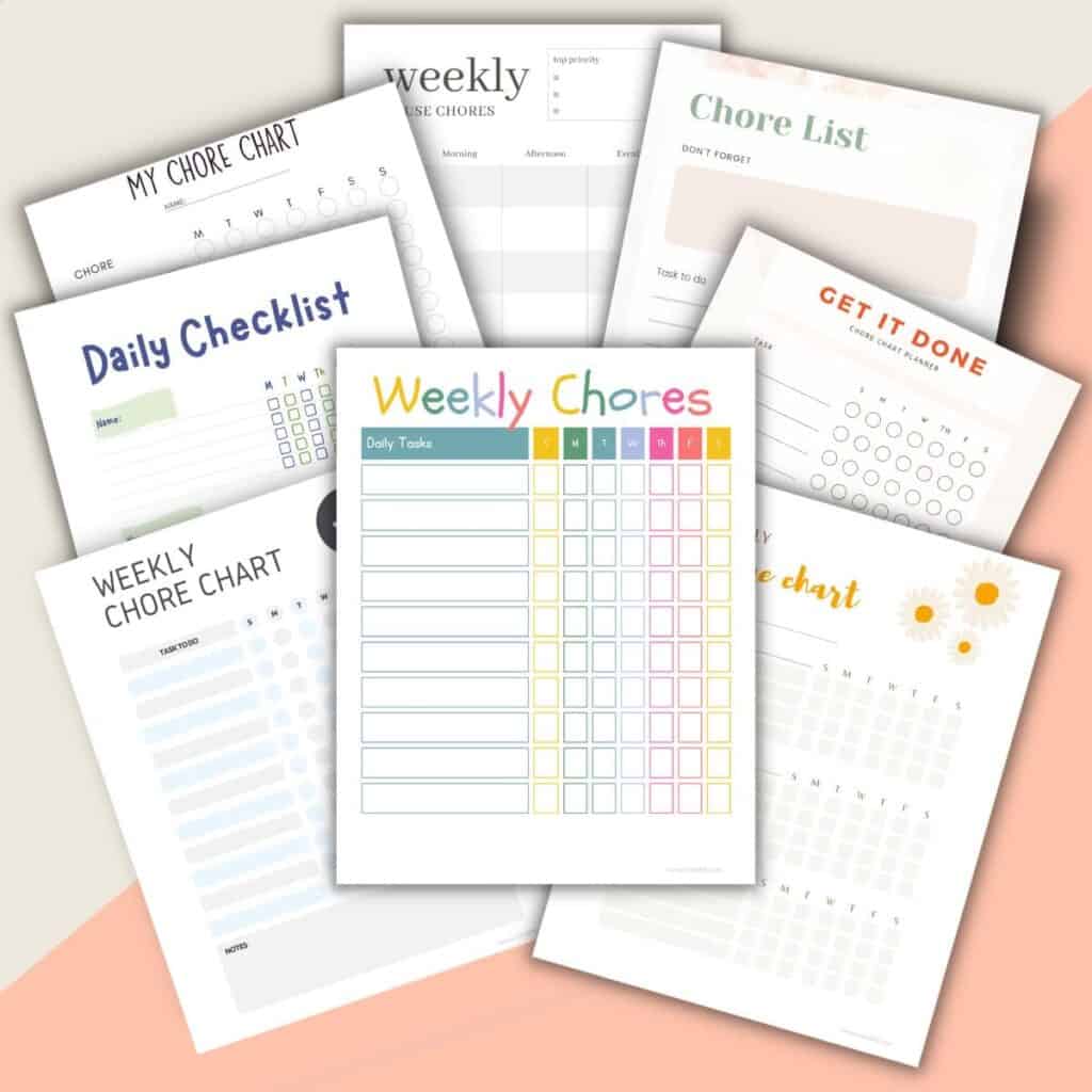 Weekly Chore Chart PDFs - 8 Free Printable Templates ⋆ Love Our Real Life
