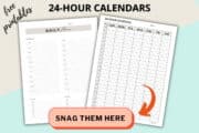 24 Hour Daily Schedule Template - 1 Page Layout (Printable) ⋆ Love Our ...