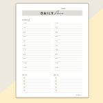 24 Hour Daily Schedule Template - 1 Page Layout (Printable) ⋆ Love Our ...