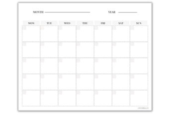 FREE Blank Undated Monthly Calendar Printable Template ⋆ Love Our Real Life