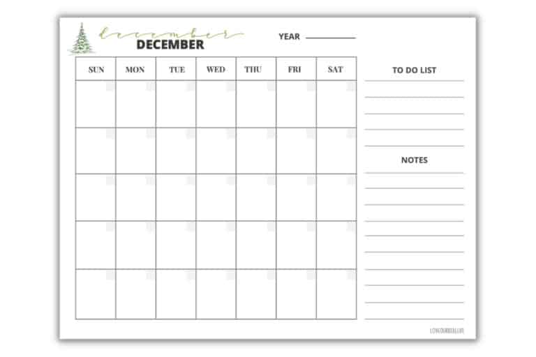 FREE Printable November &amp; December Calendar Templates (2024) ⋆ Love Our ...