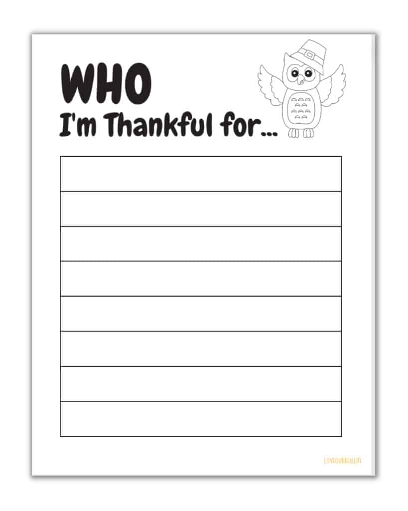 FREE I'm Thankful For Printable and Worksheets for Kids ⋆ Love Our Real ...