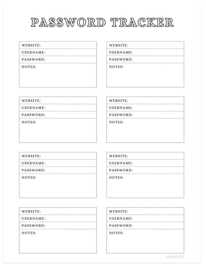5 FREE Password Tracker Log Printable Templates To Download Love Our 5 FREE Password Tracker Log Printable Templates To Download Love Our