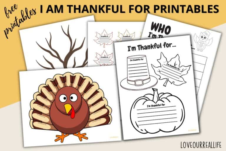 FREE I'm Thankful For Printable and Worksheets for Kids ⋆ Love Our Real ...