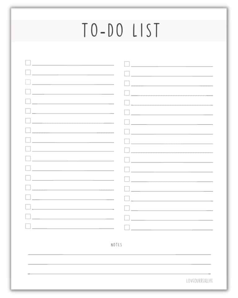 Checklist Sample To Do FREE Printable Checklist Templates - To Do Lists to Download ⋆ Love Our ...