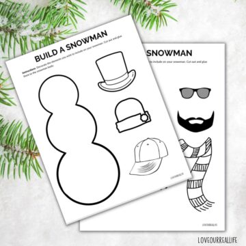 Printables for cut out build a snowman paper craft.