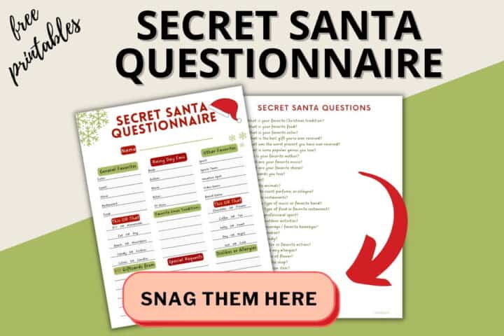 FREE Secret Santa Questionnaire Printable Templates ⋆ Love Our Real Life