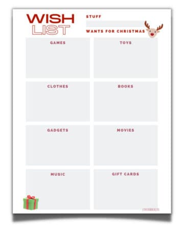 FREE Christmas Wish List Printable- Template for Gift List ⋆ Love Our ...
