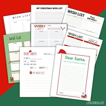 Printable wish list templates- templates for Christmas, birthdays, universal.