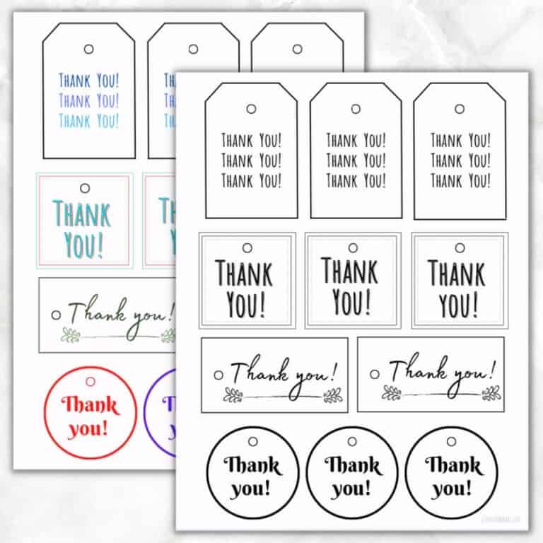 22 FREE Printable Thank You Gift Tags (For Gifts & Cards)
