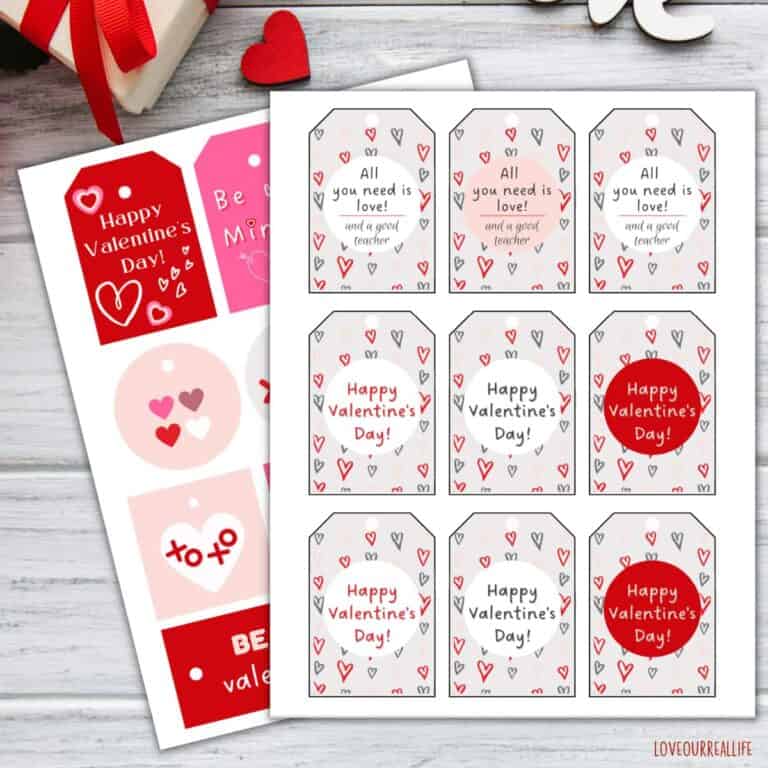 FREE Printable Valentine’s Gift Tags for Teachers