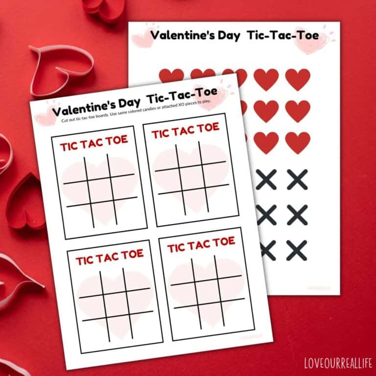FREE Printable Valentine Tic Tac Toe Cards