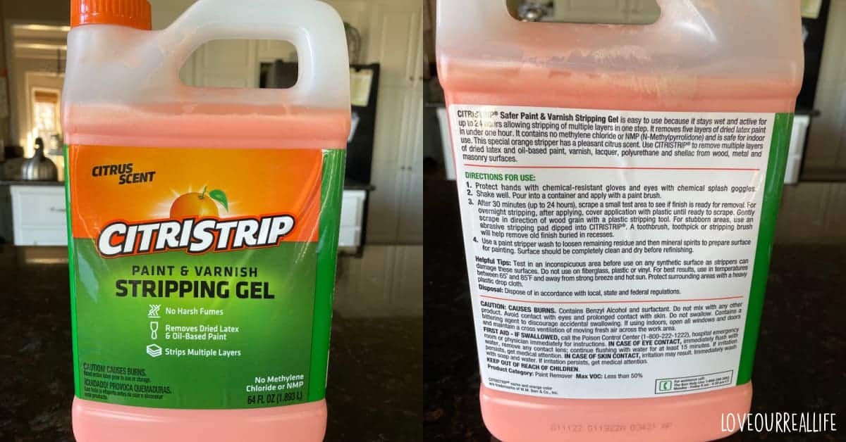 Citristrip Paint and Varnish Stripping Gel front and back package.