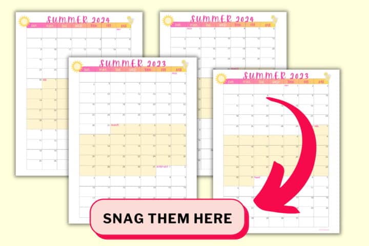Free Summer Calendar Printable for 2023 and 2024 ⋆ Love Our Real Life
