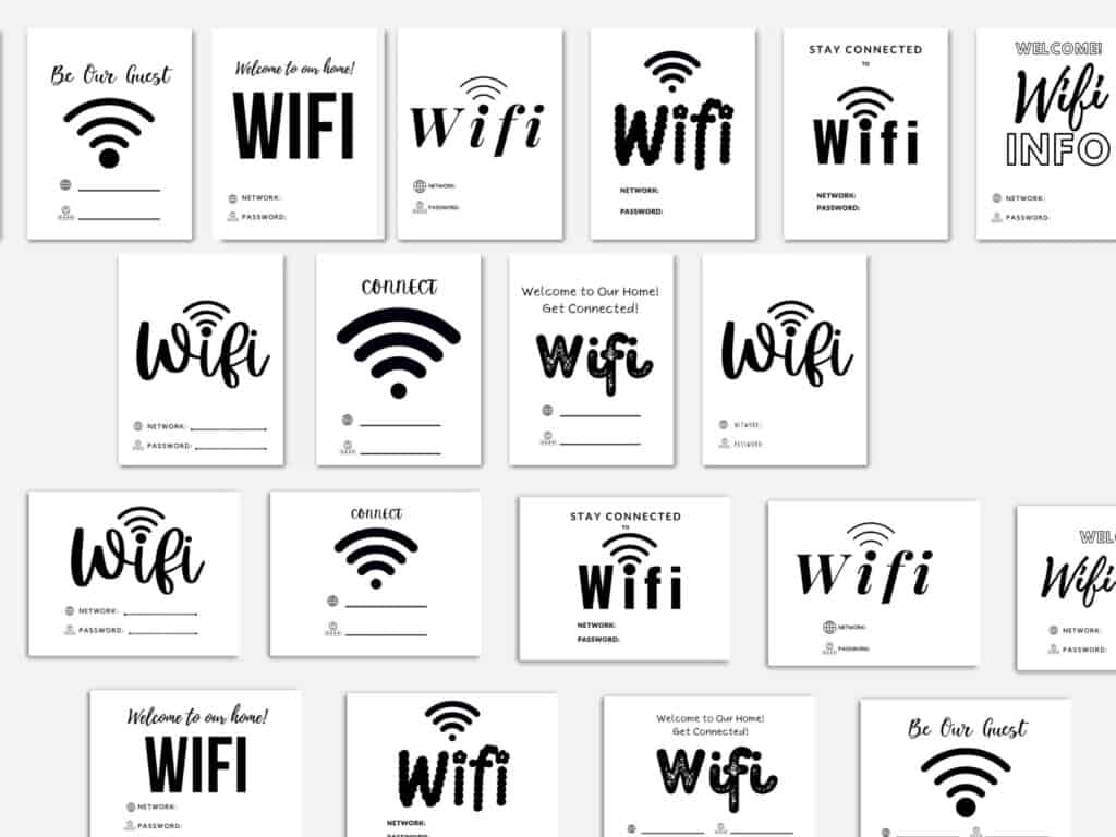 20 FREE Printable Wifi Password Sign Templates for Guests ⋆ Love Our ...