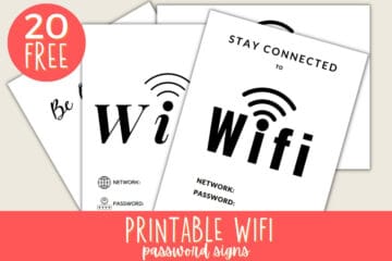 20 FREE Printable Wifi Password Sign Templates for Guests ⋆ Love Our ...
