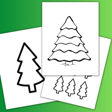 Printable Christmas trees stencil templates for crafts or coloring.