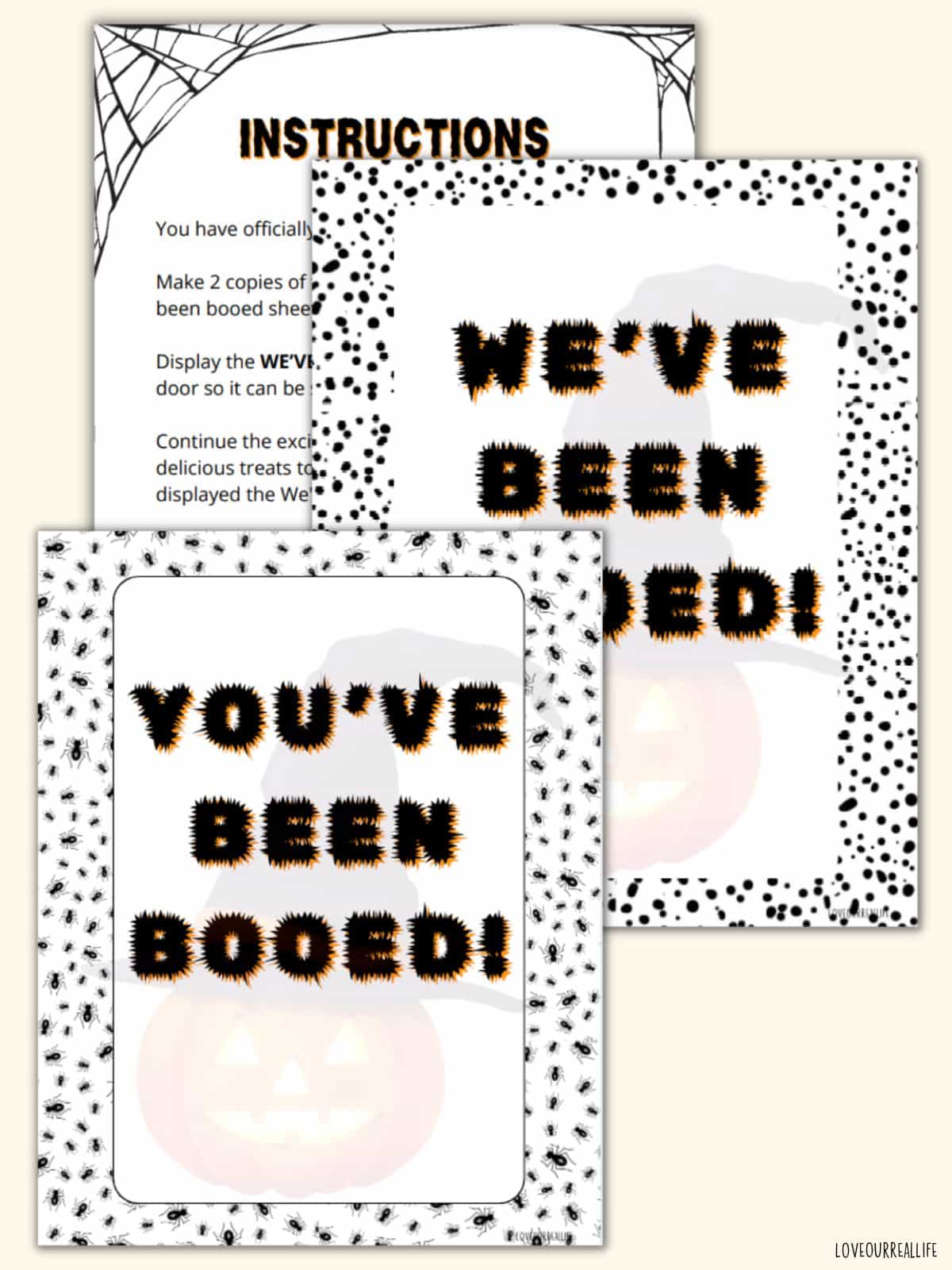 Spider border boo sign printables.