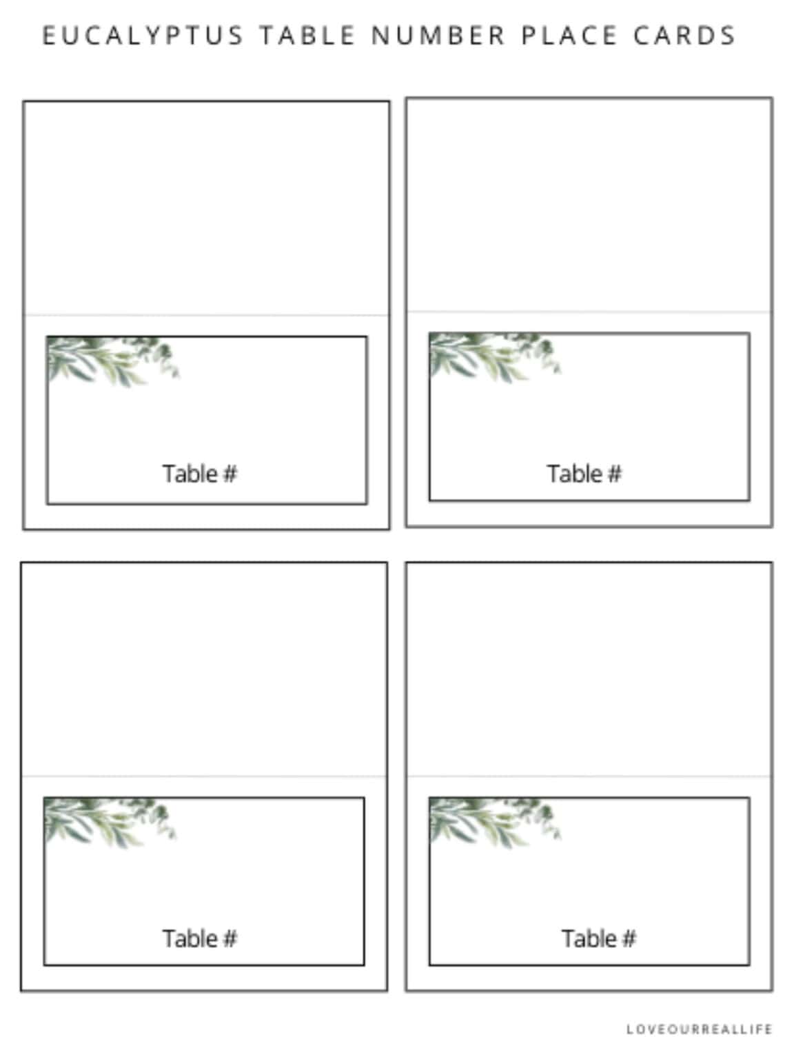 Free Place Card Printable Templates For Any Occasion ⋆ Love Our Real Life