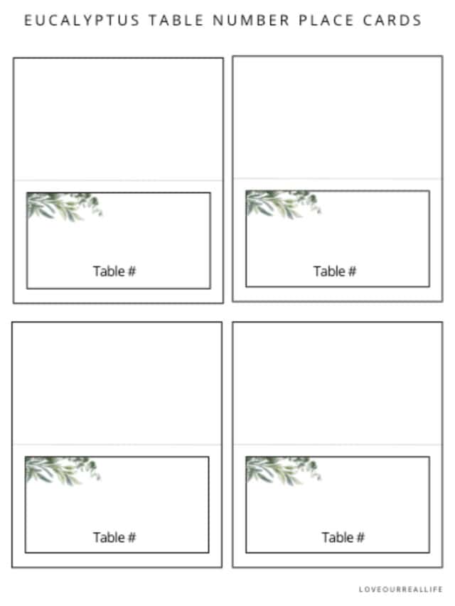 Free Place Card Printable Templates - For Any Occasion ⋆ Love Our Real Life