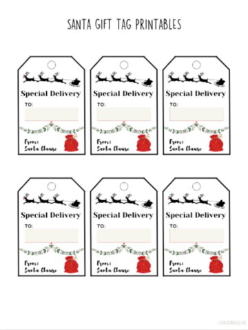 Free Printable Santa Gift Tags (Download Instantly to Print) ⋆ Love Our ...
