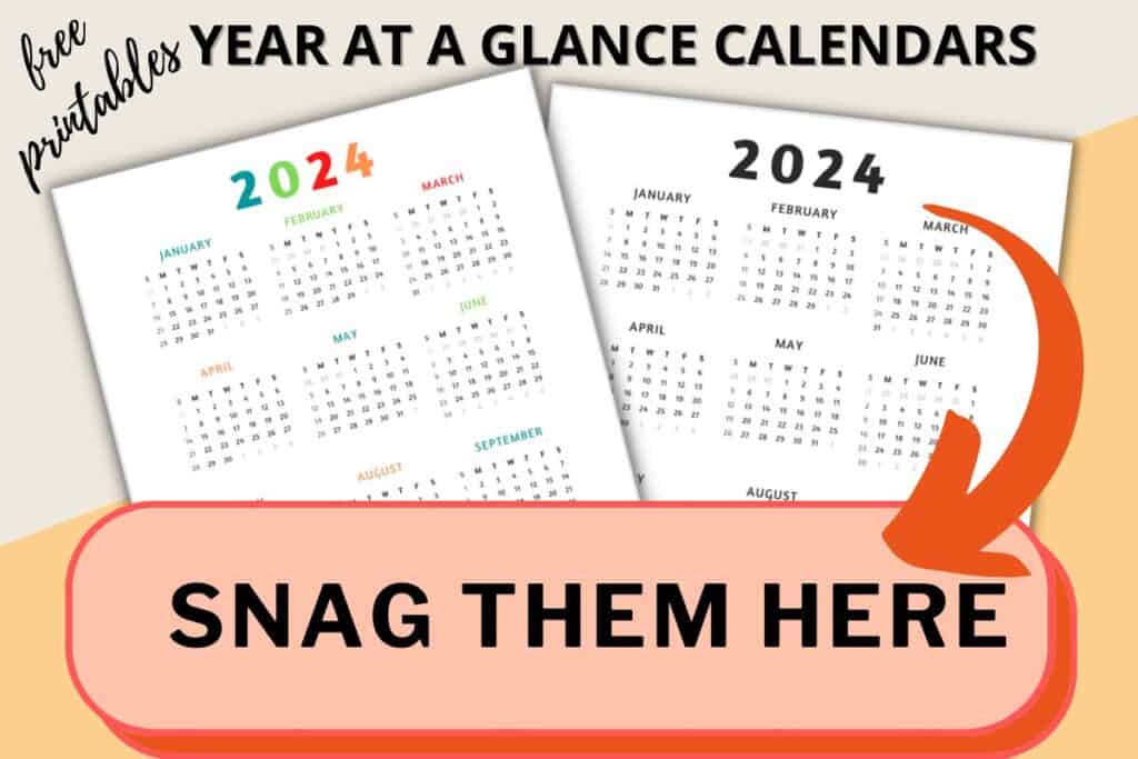 2024 Year at a Glance Calendar - FREE Printable PDF ⋆ Love Our Real Life
