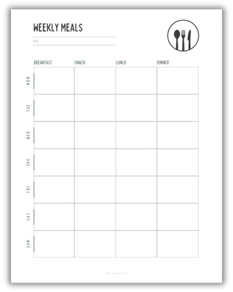 FREE Weekly Meal Planner Printable Templates: PDF Menu Plan ⋆ Love Our ...