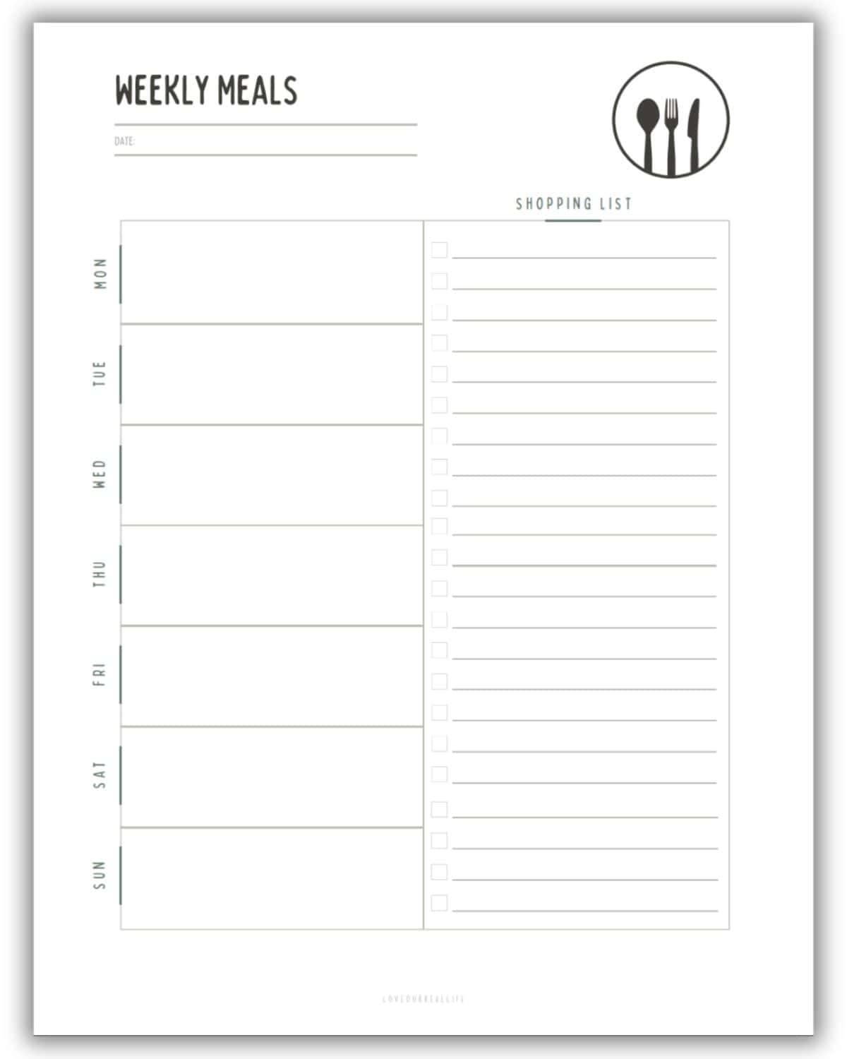 FREE Weekly Meal Planner Printable Templates PDF Menu Plan Love Our FREE Weekly Meal Planner Printable Templates PDF Menu Plan Love Our