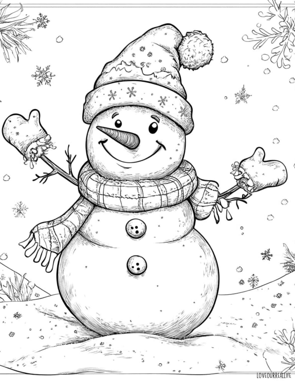 Adorable Snowman Coloring Pages for Kids and Adults to Enjoy ⋆ Love Our ...