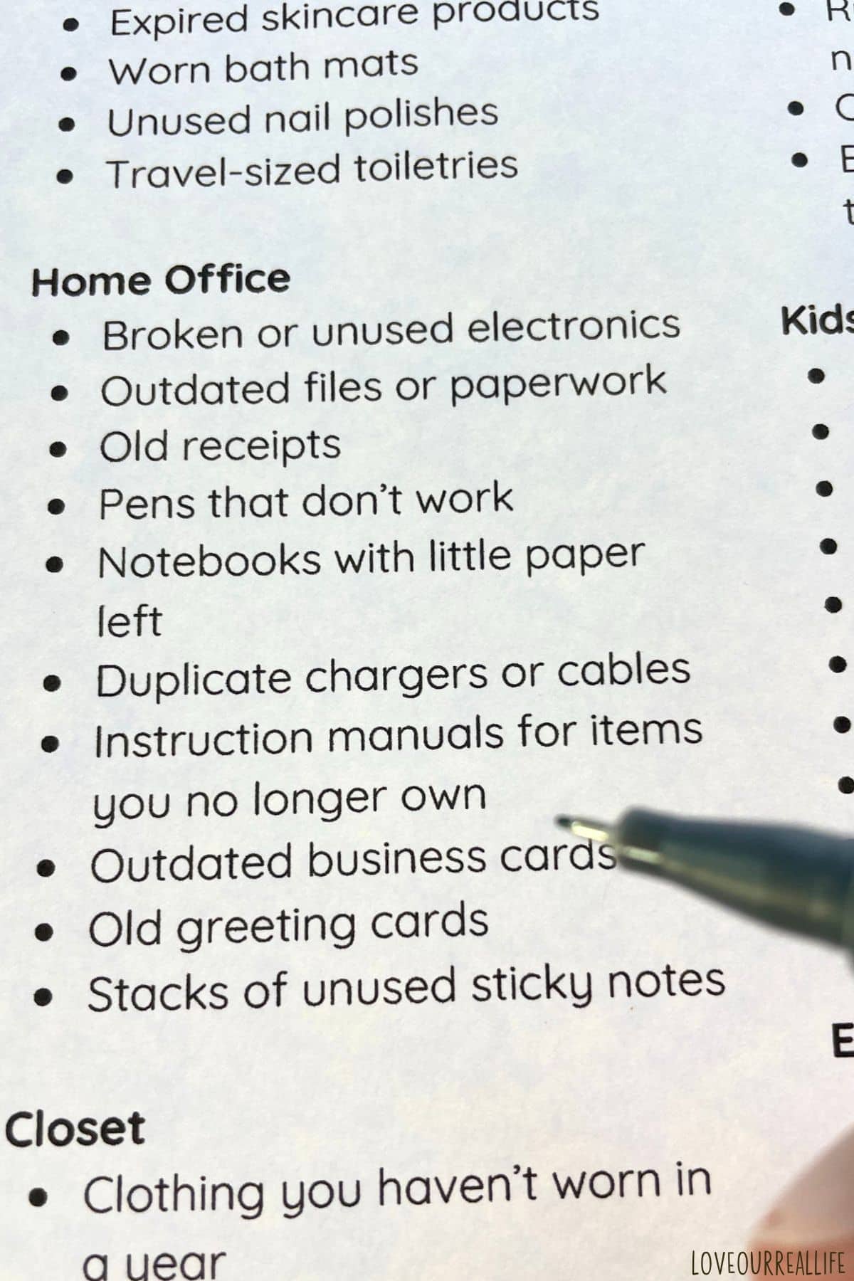 Home office items to declutter.