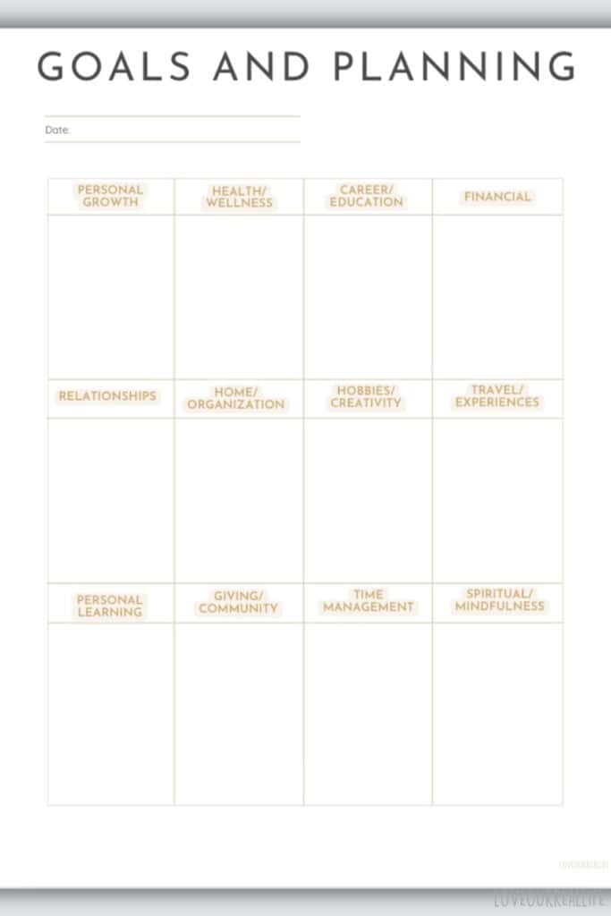 Life Goals Examples Worksheet.pdf Free Goal Planning Worksheet: Setting Meaningful Goals in Every Area of ...
