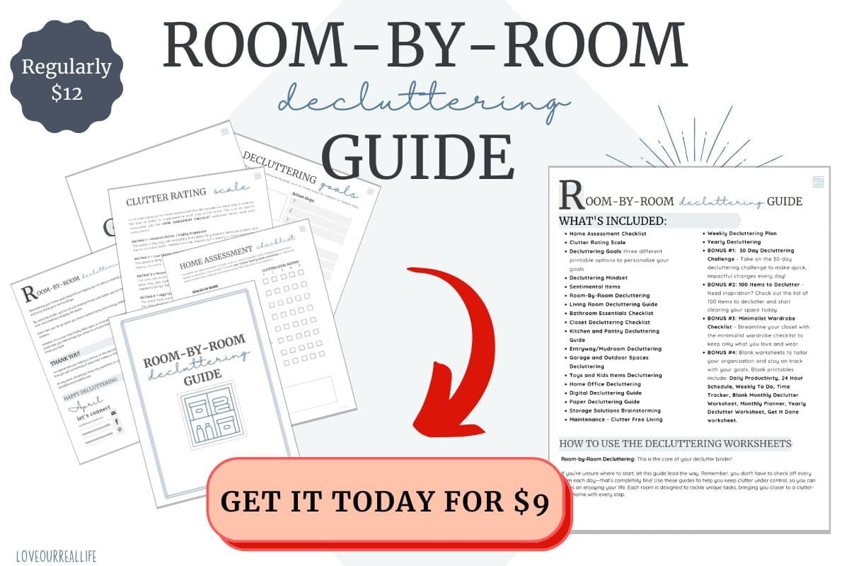 Sale images for Room by Room decluttering Guide.