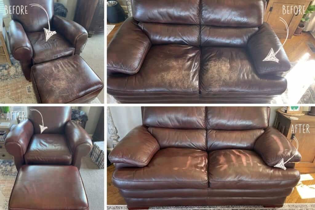 How to Restain Worn Leather Furniture with Rub and Restore ⋆ Love Our ...