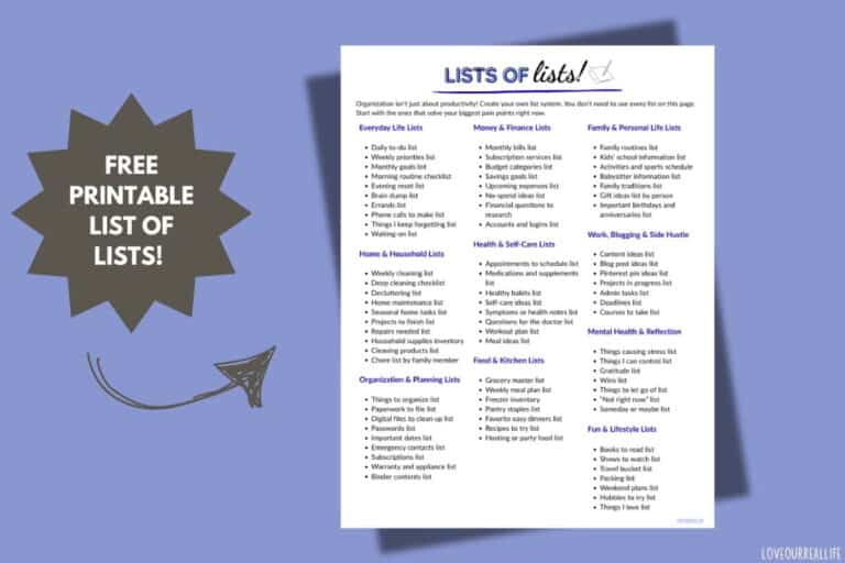 Lists to Make: The Ultimate List of Lists to Get Organized ⋆ Love Our ...