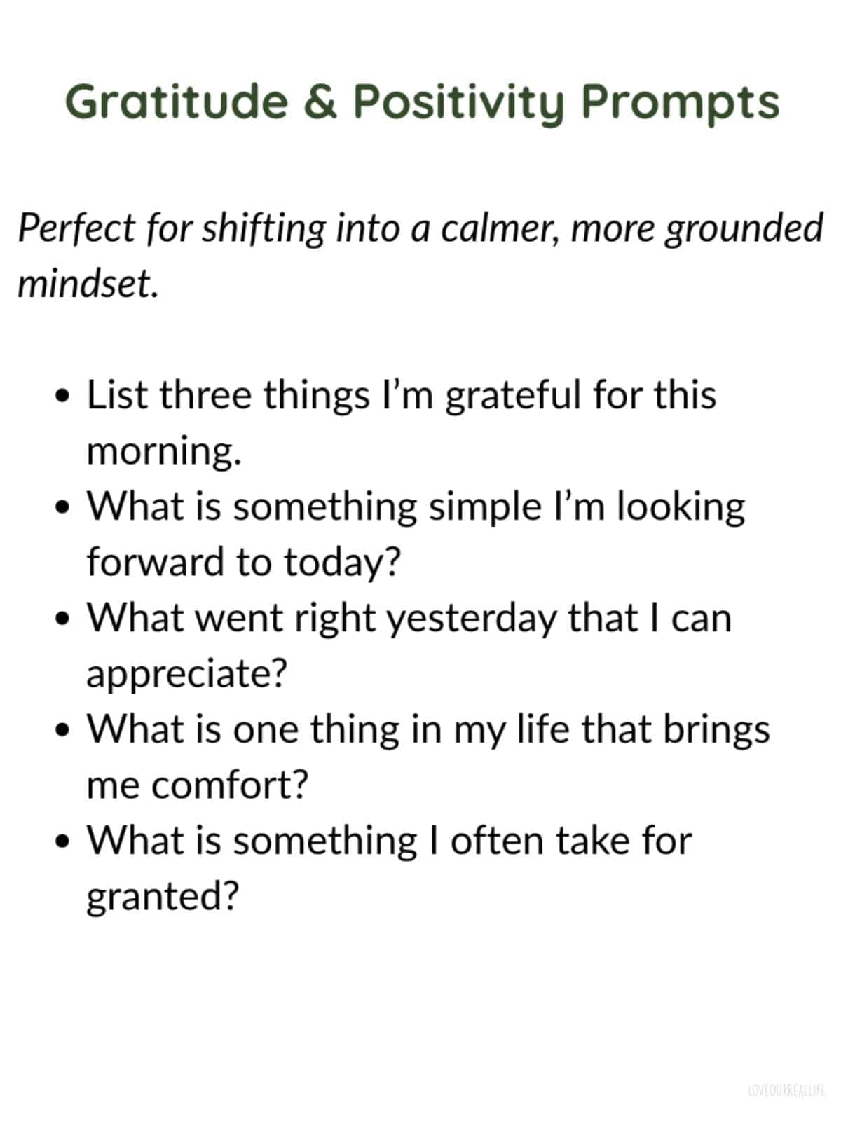 Gratitude and positivity morning journal prompts.