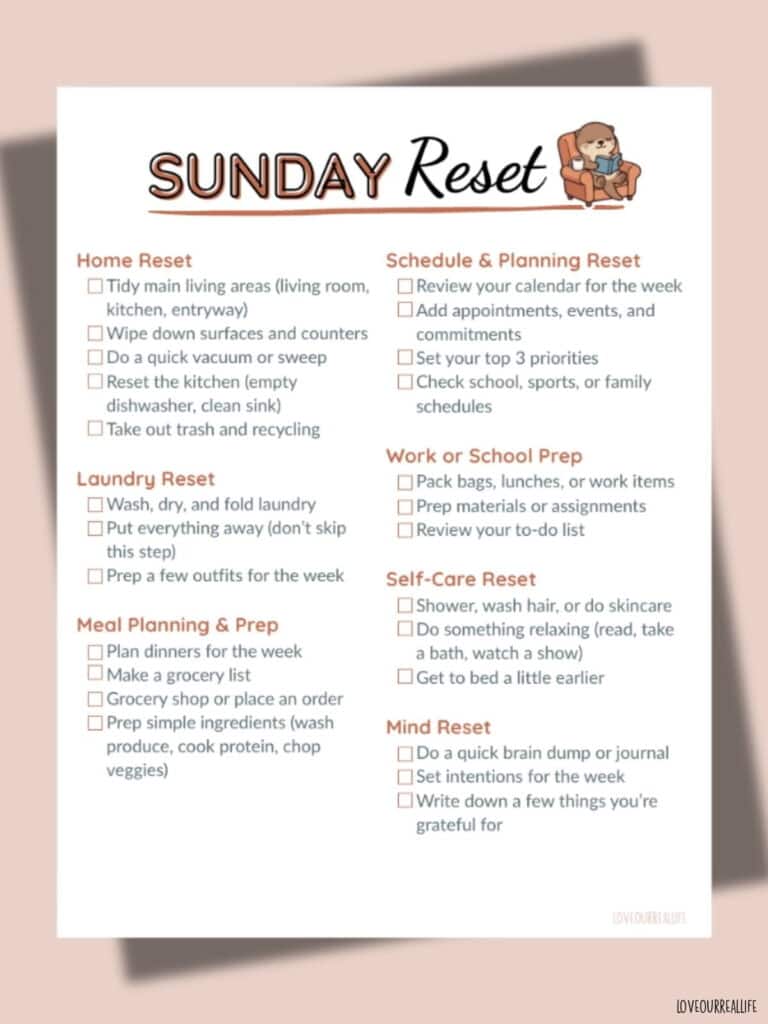 Sunday Reset Checklist.pdf Sunday Reset Checklist: The Simple Routine That Sets You Up for a ...