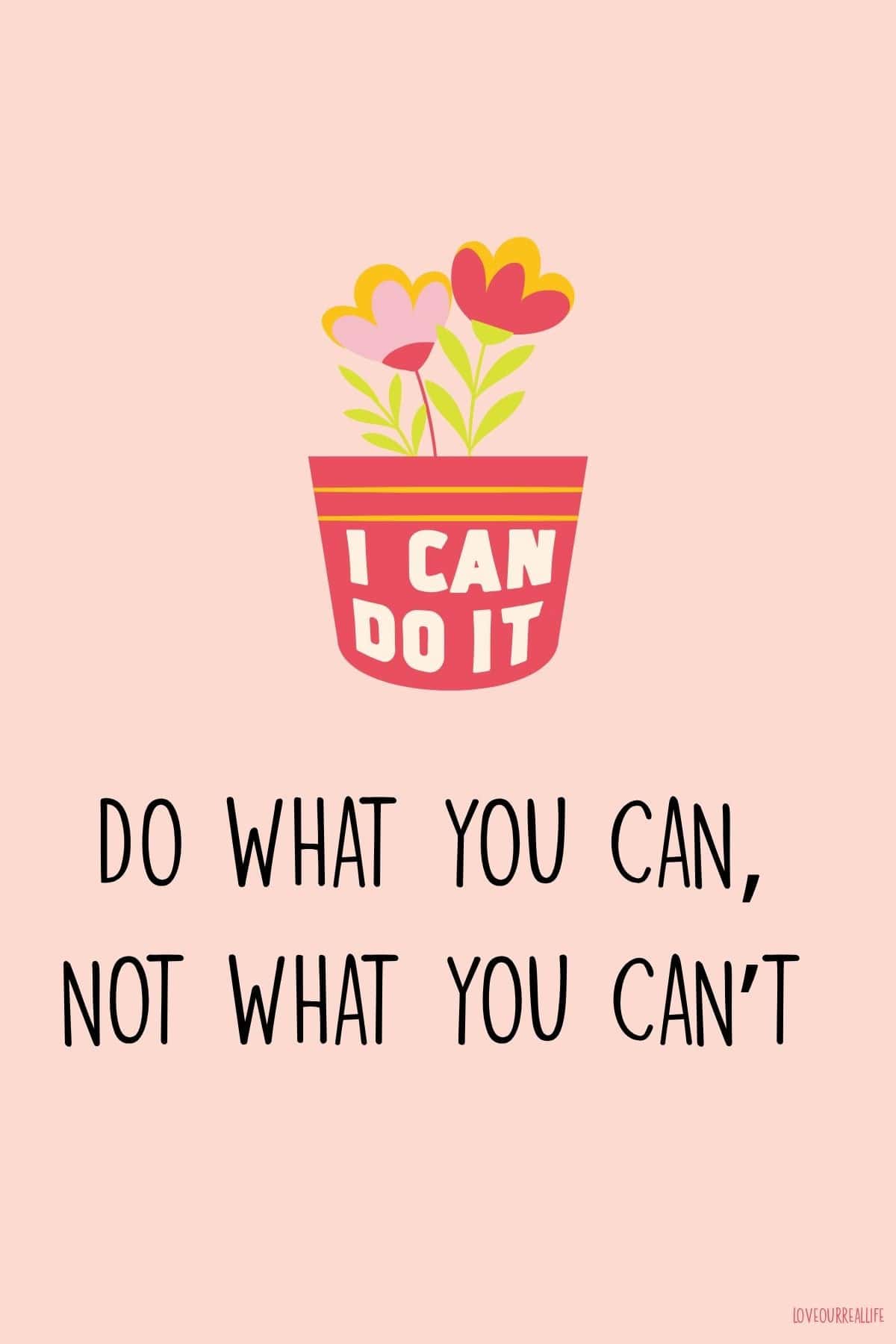 Motivational image "do what you can, not what you can't".